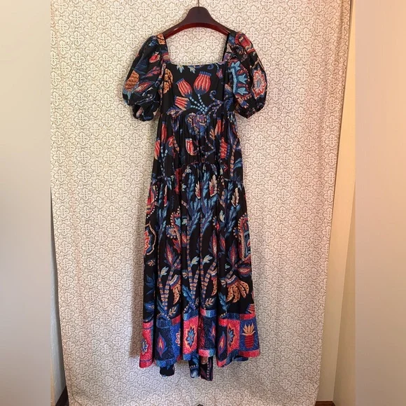 FARM Rio /Anthropology | Cotton Floral Maxi Peasant Hi-Low Dress - Picture 1 of 16